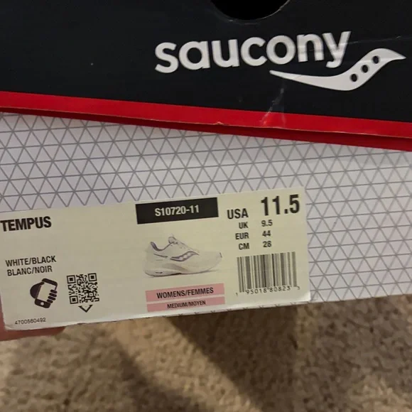 Saucony White Running Shoes with Gray Accents - Picture 2 of 2